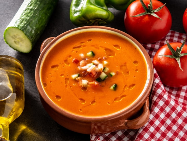 Cucumber and pepper gazpacho