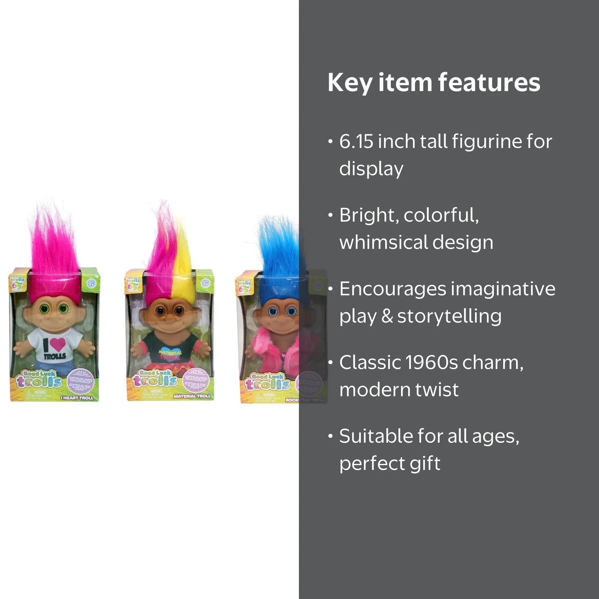 Good Luck Trolls Dolls Assortment, Colorful Hair Toy, 1 Piece