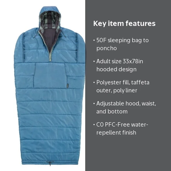 Free Shipping! Ozark Trail Wearable Sleeping Bag 50°F for Adults