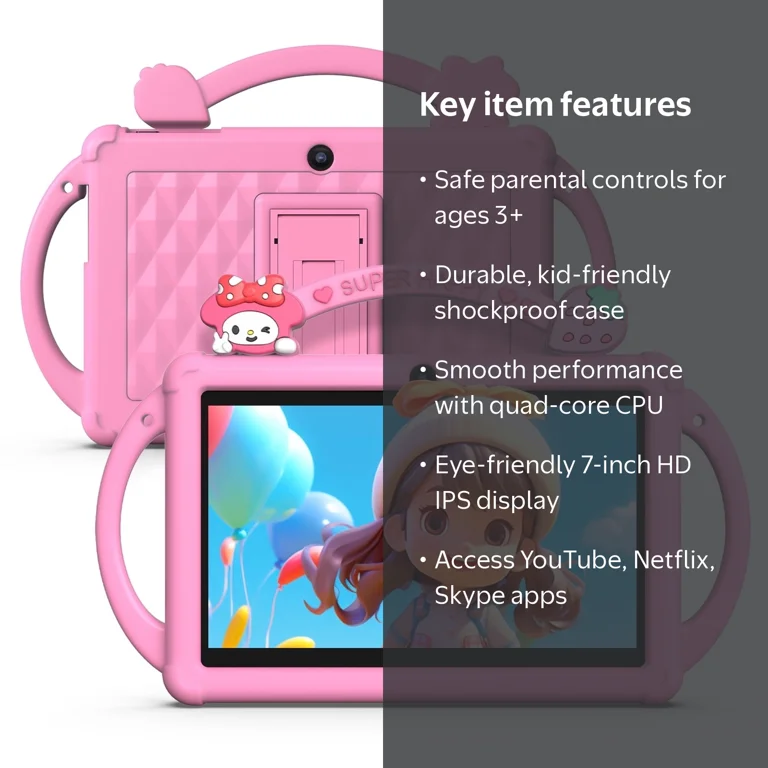 FITIFUN Kids Tablet 7 inch Android 13 Tablet,4 (2+2) GB RAM 32GB