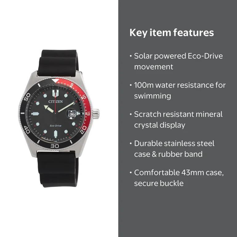 Citizen Marine Black Dial Eco-Drive Men's Watch AW1769-10E