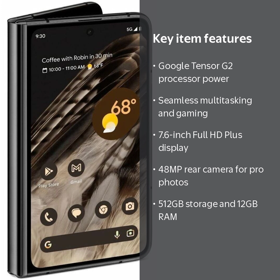 Google Pixel Fold Cell Phone, Flip 7.6