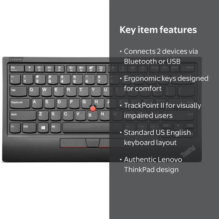 Lenovo ThinkPad TrackPoint Keyboard II US English 4Y40X49493