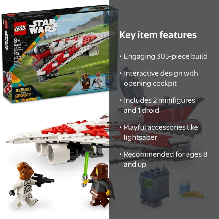 LEGO, Star Wars Jedi Bob's Starfighter Building Toy, 75388, 305