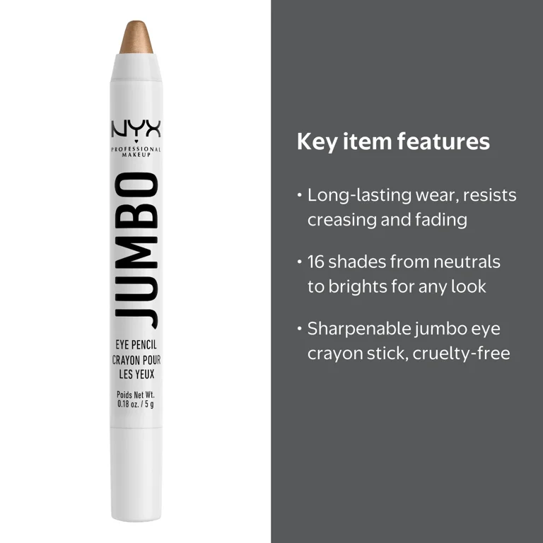 NYX Jumbo Eye Pencil, All-in-one Eyeshadow and Eyeliner, Iced