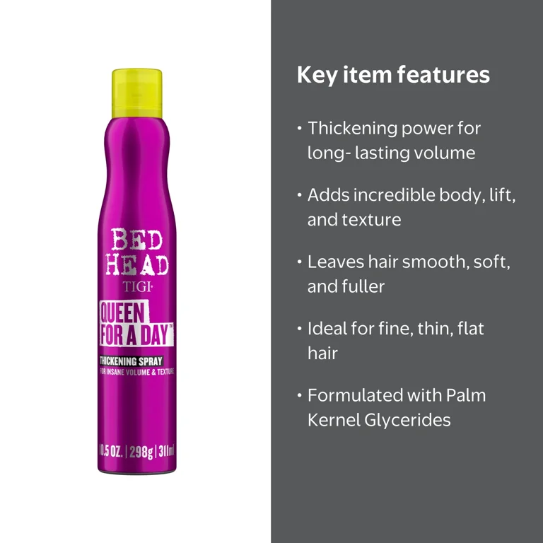 Bed Head, Thickening Spray, 10.5OZ, salon results & long-lasting