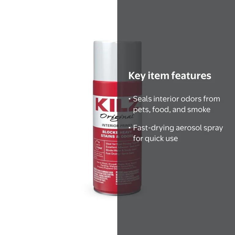 KILZ Original Oil-Based Aerosol Primer, White, Interior Spot