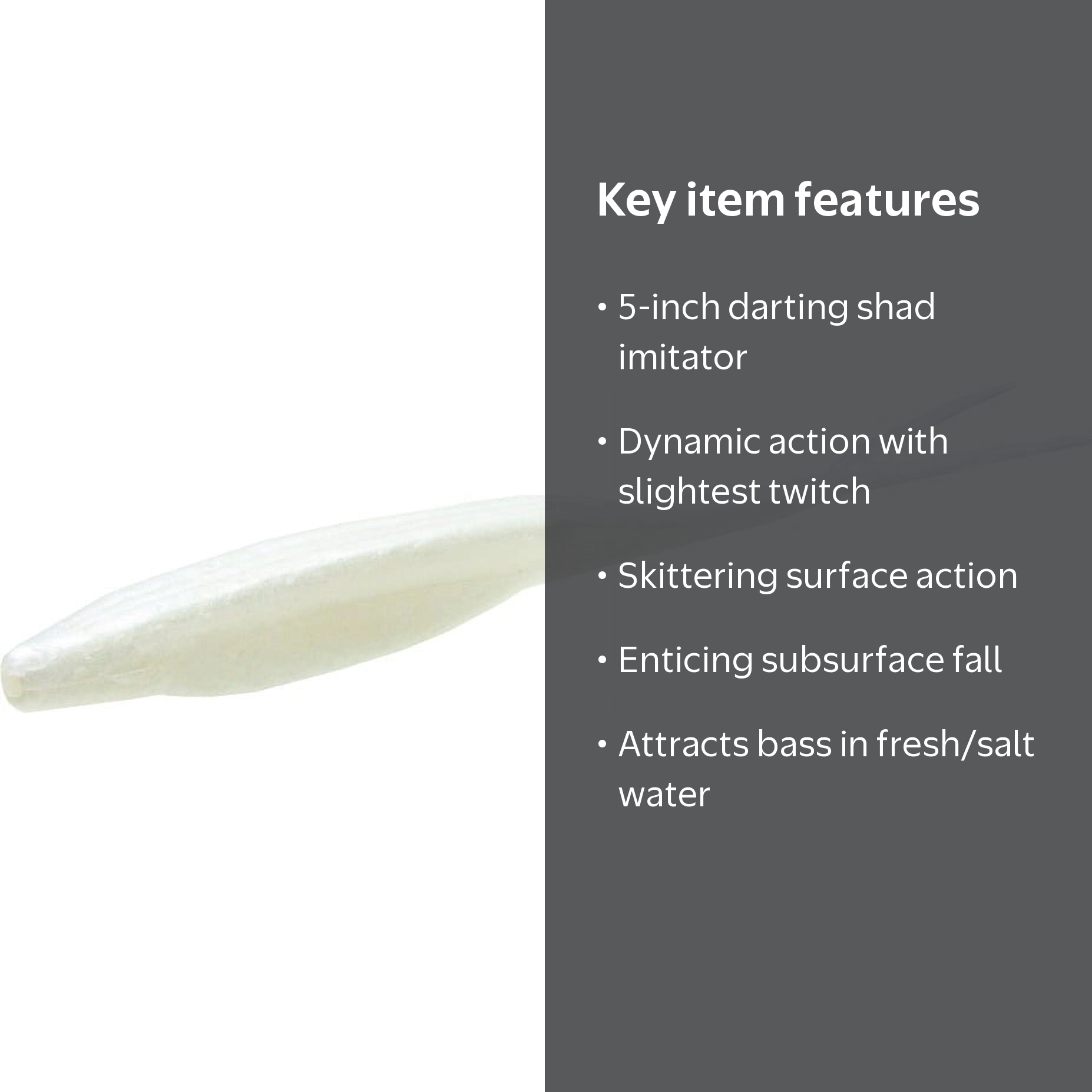 Zoom Super Fluke White Pearl 5'' - Walmart.com