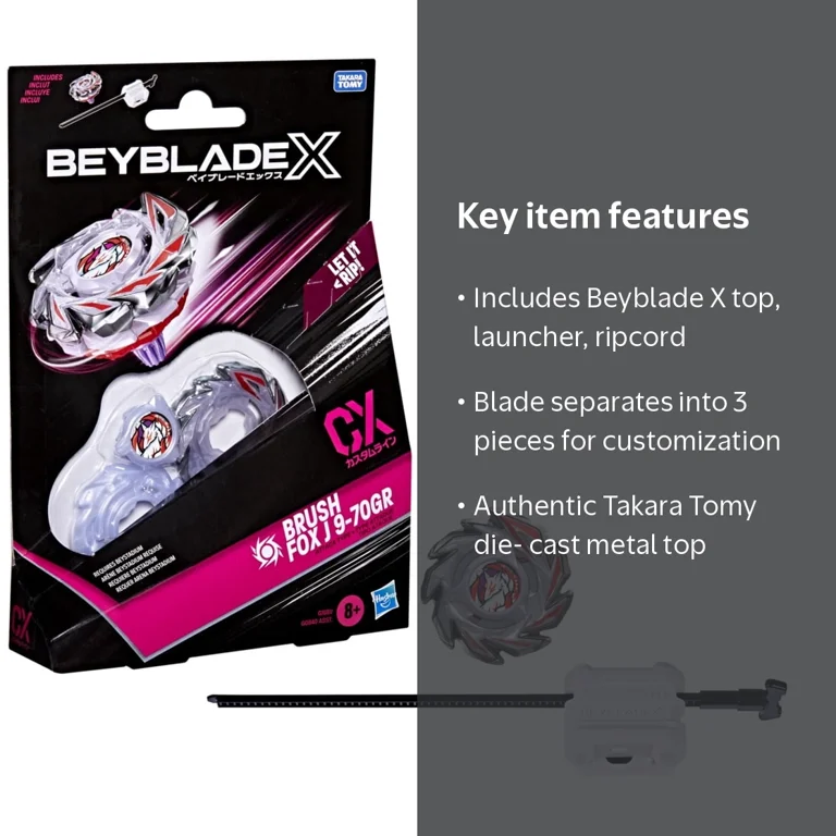 Beyblade, Top Gear Battle Pack, CX Brush Fox J 9-70GR, Attack Spin