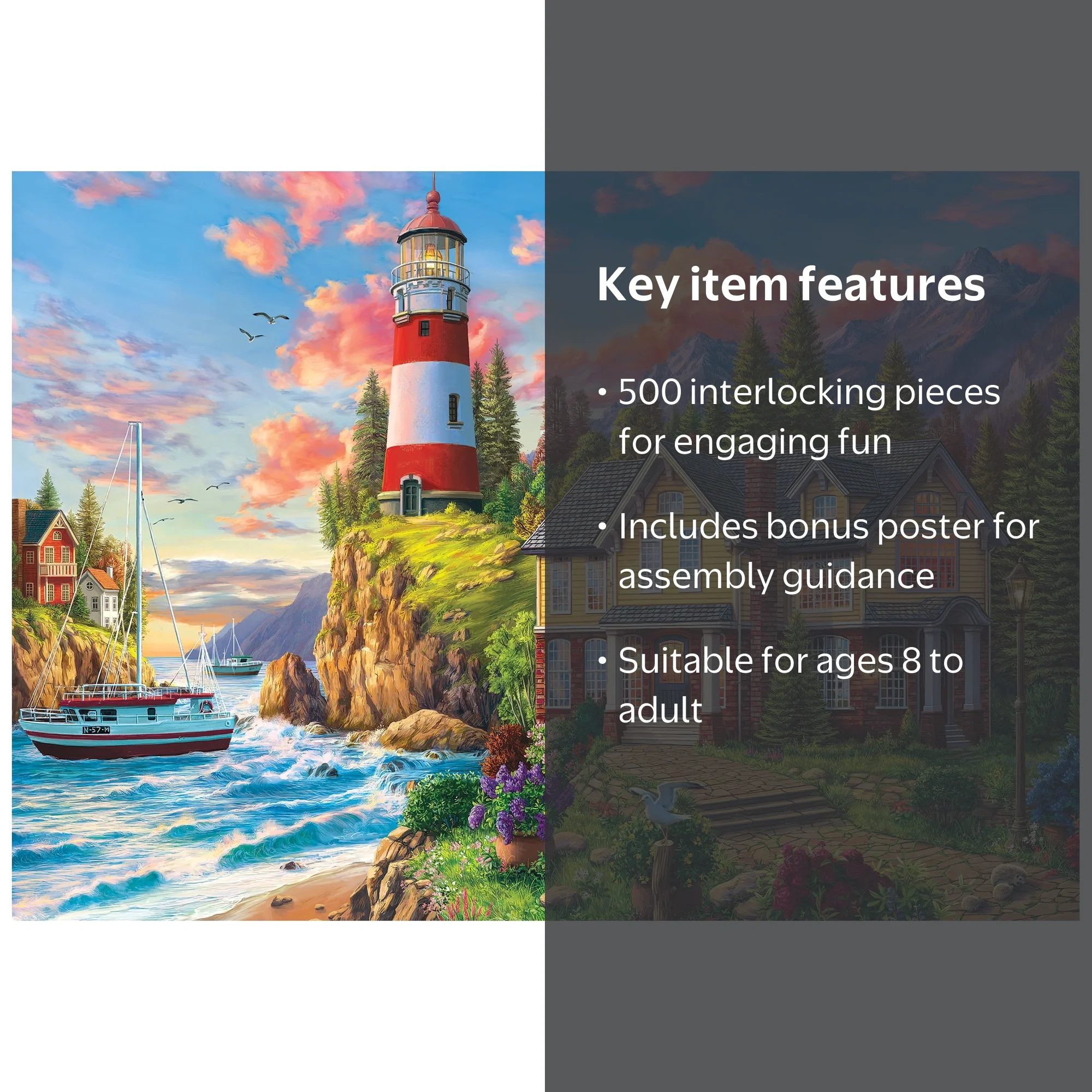 RoseArt Colorluxe 500-Piece Lighthouse Near the Sea Adult