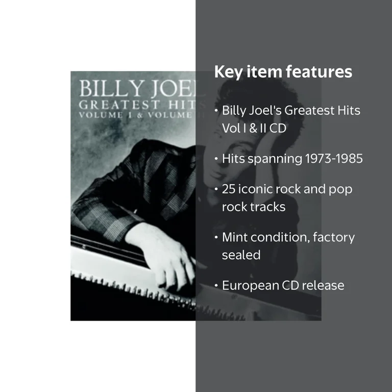 Billy Joel, Greatest Hits Volume I and Volume II, 2 CD, Mint