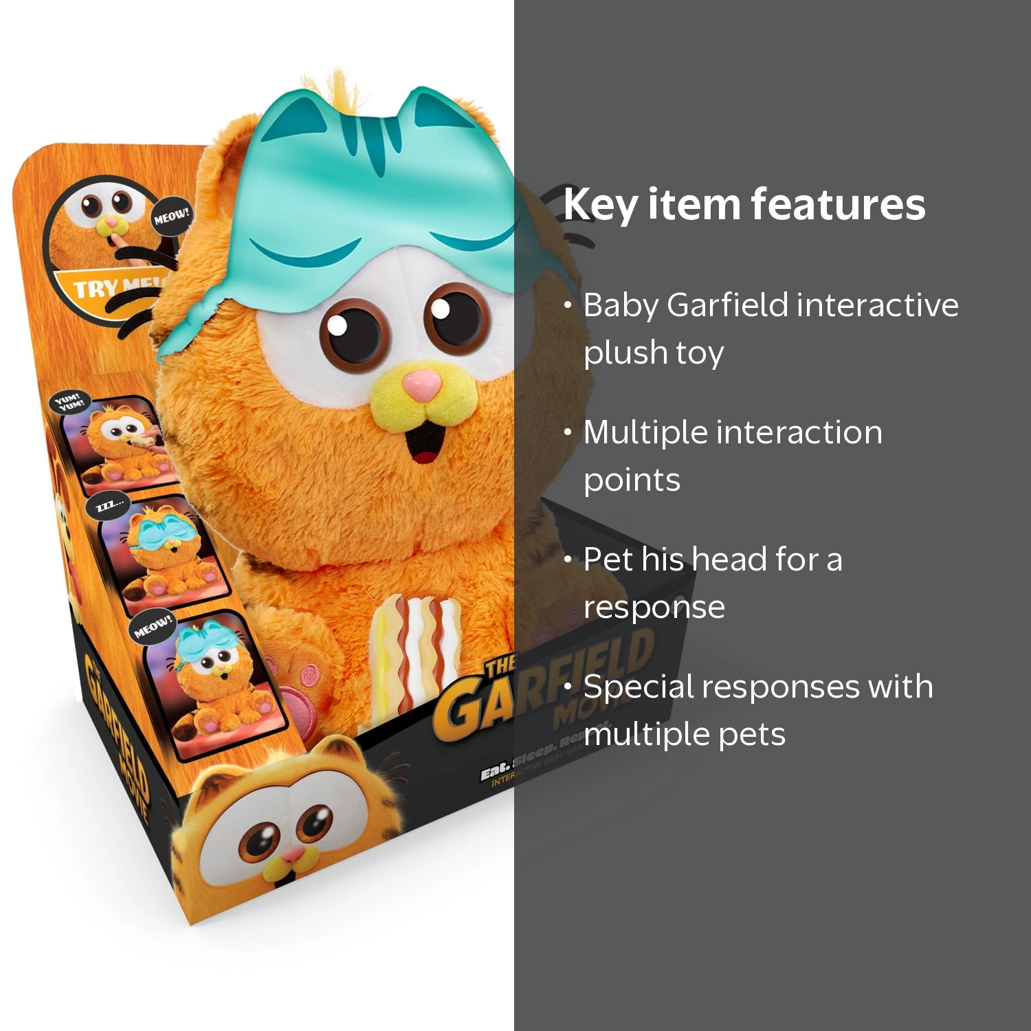 Baby Garfield Feature Plush, Interactive, Multiple Interaction