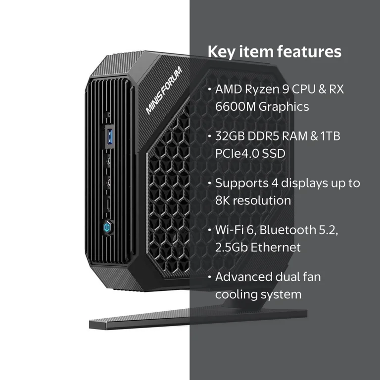 MINISFORUM HX99G Mini PC, AMD Ryzen 9, 32GB DDR5, 1TB SSD, Radeon