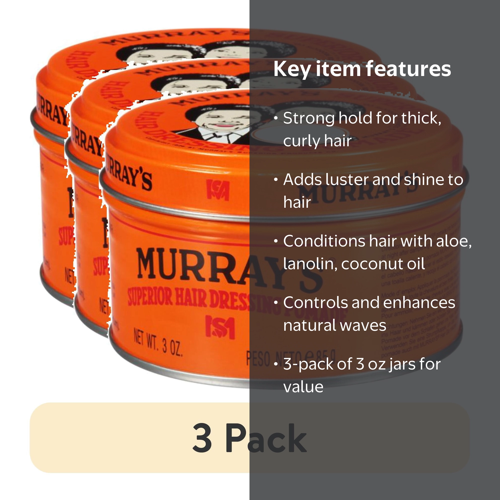 3 pack) Murray's Superior Shine Enhancing Texturizing Hair