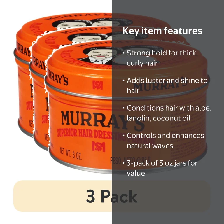 murray's superior hair dressing Pomade Adds texture Murray's Superior Hair Dressing Pomade,