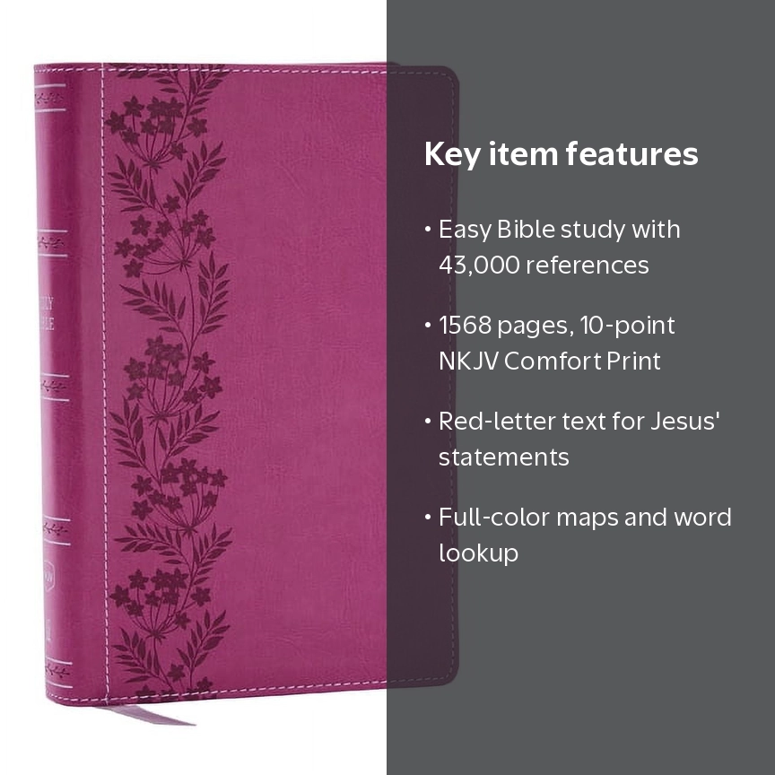 Thomas Nelson NKJV Personal Large Print Bible, Pink Leathersoft