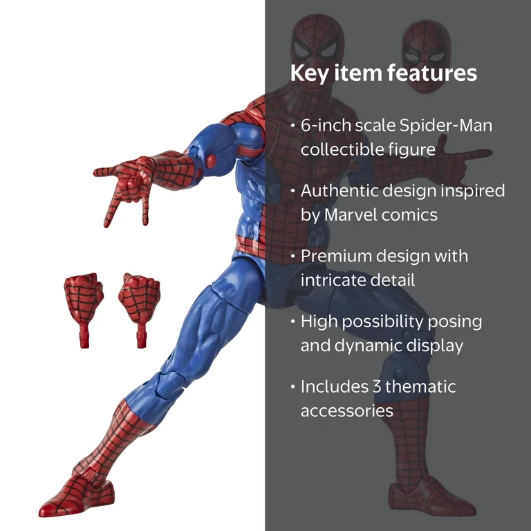 Hasbro Marvel Legends 6-inch Spider-Man Action Figure, Retro