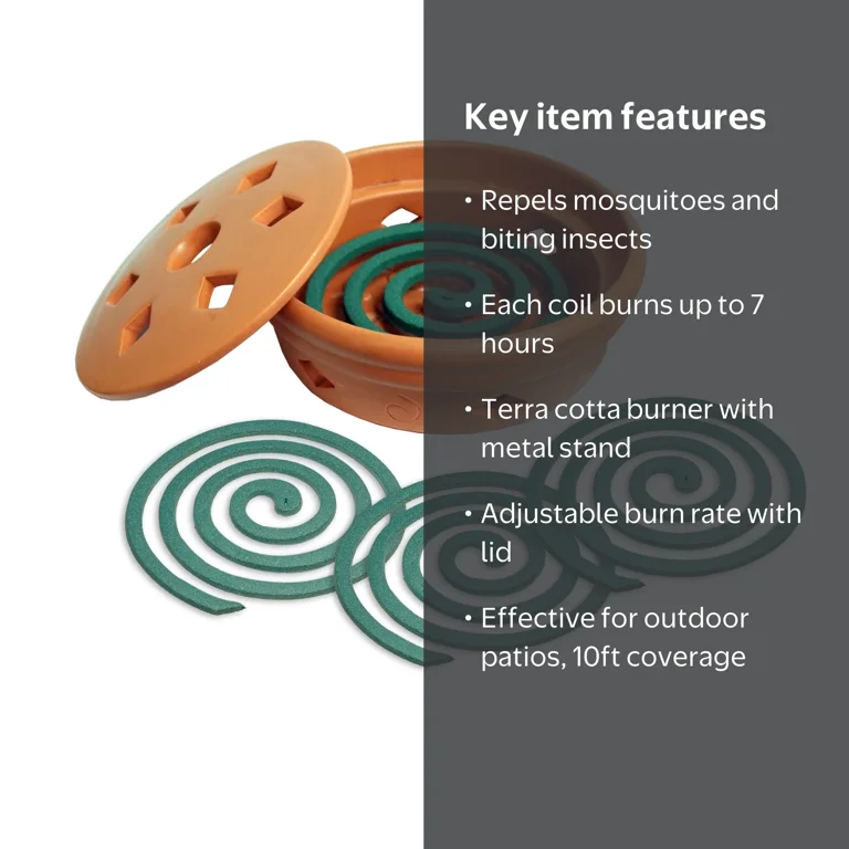 PIC Mosquito Coils with Terra Cotta Burner, Mosquito Repellent, 3