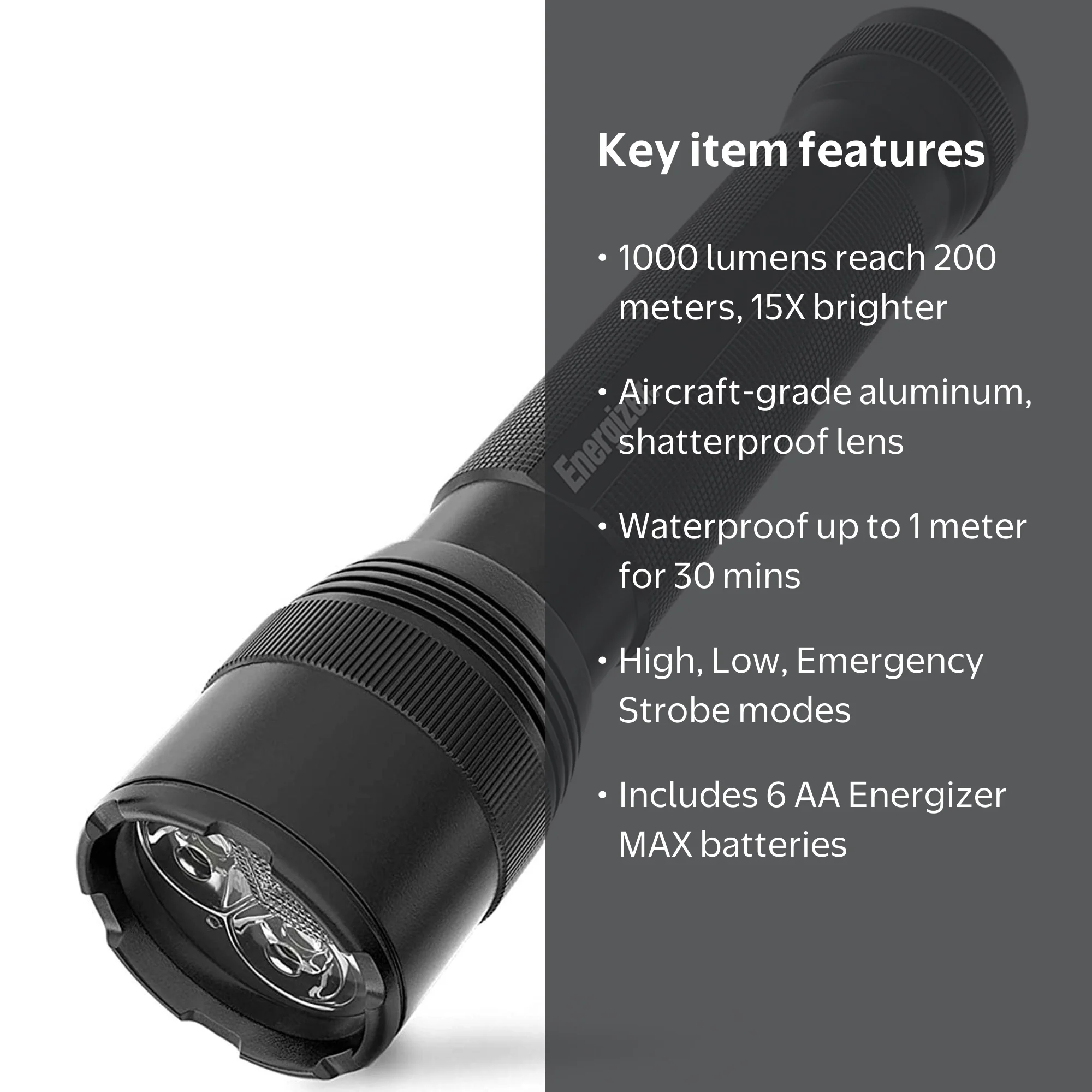 best 1000 lumen rechargeable flashlight cyber mondays Energizer TAC 1,000 Lumen LED Tactical Metal Flashlight