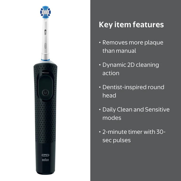 Oral-B Pro 500 Rechargeable Electric Toothbrush, 1 Count, Black