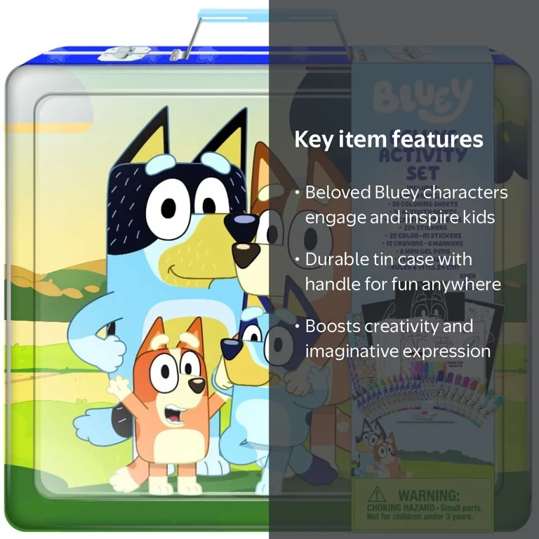 Bluey★送料込み★引き出し Bluey Deluxe Art Set with Metal Carrying Case for Kids Over 200