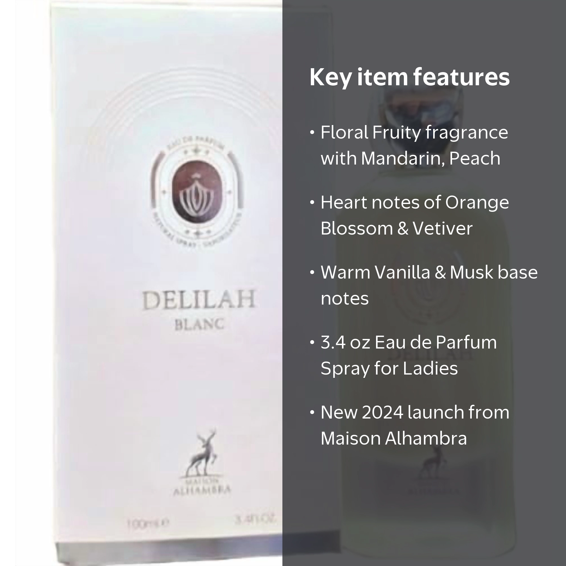 Maison Alhambra, Ladies Delilah Blanc EDP Spray, 3.4 fl oz