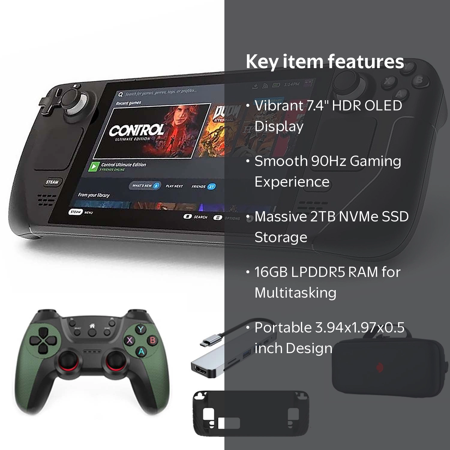 Valve Steam Deck OLED 2TB Handheld Gaming Console, 1280 x 800 LCD