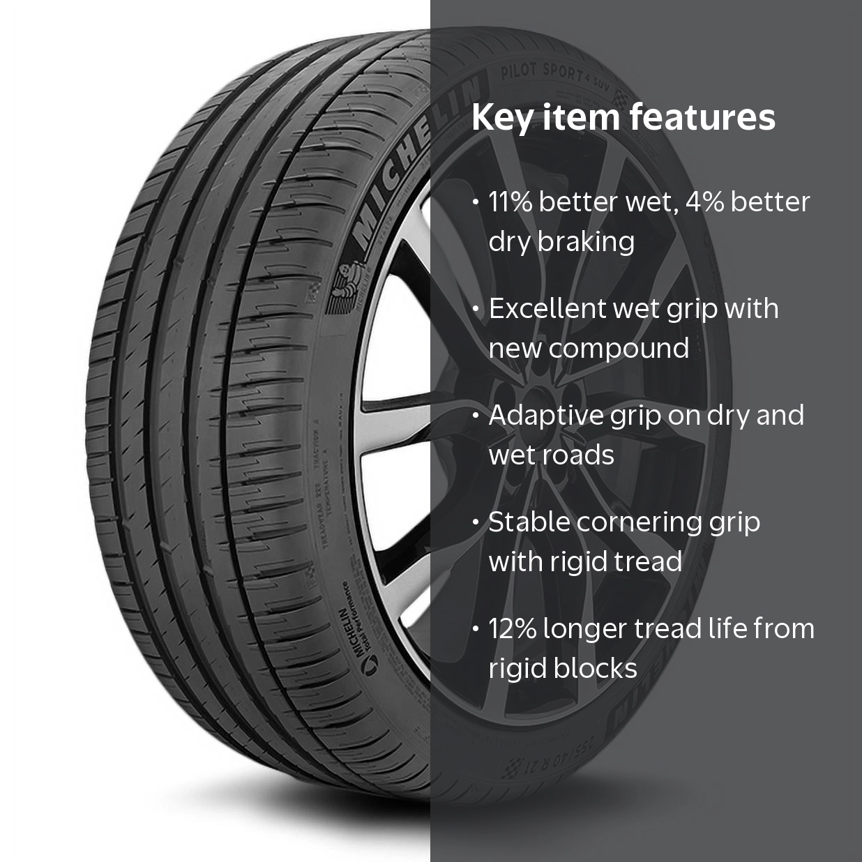 Michelin Pilot Sport 4 SUV 225/65R17 106V XL Tire - Walmart.com