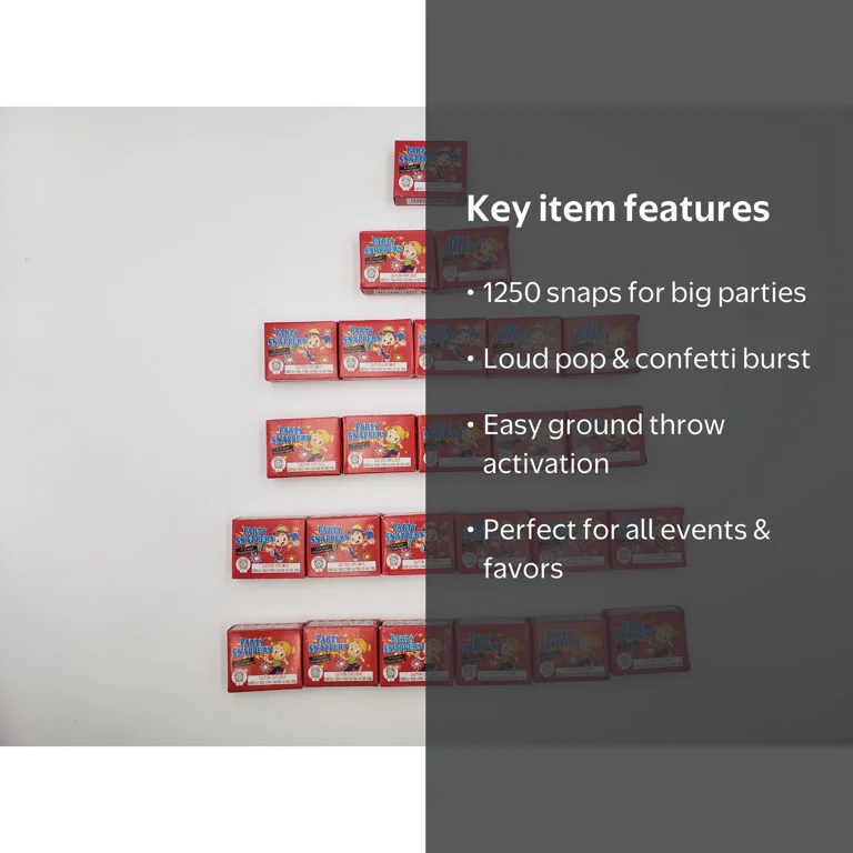 Walmart Party Snaps Pop Snapper Party Poppers, 1250 Pack for Kids