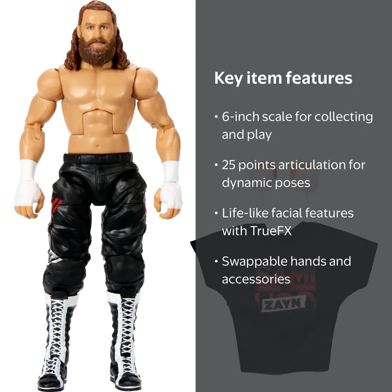 WWE Elite Sami Zayn Action Figure, 6-inch Collectible Superstar