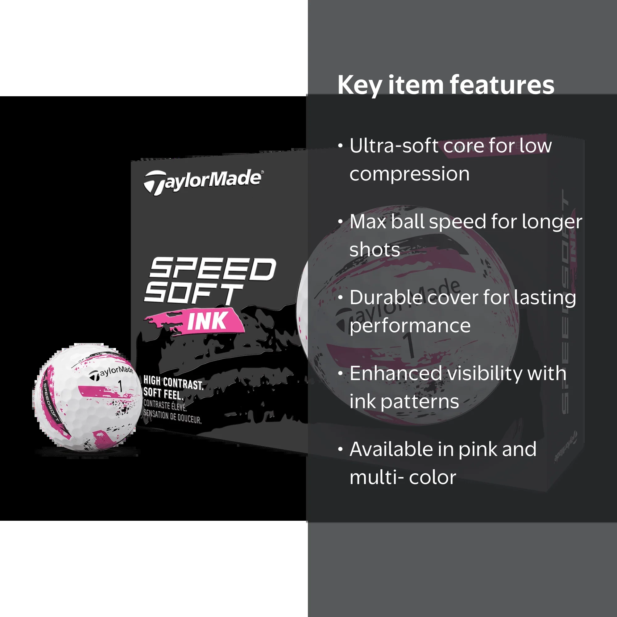 TaylorMade Speed Soft Ink Golf Balls Pink - Walmart.com