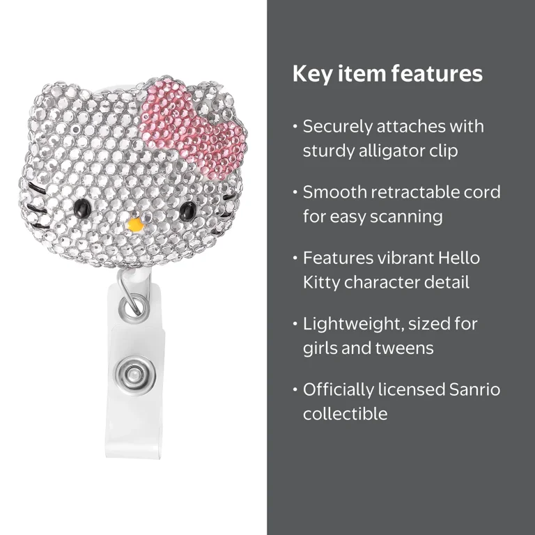 Sanrio Girl's Hello Kitty Badge Reel, Retractable ID Card Badge