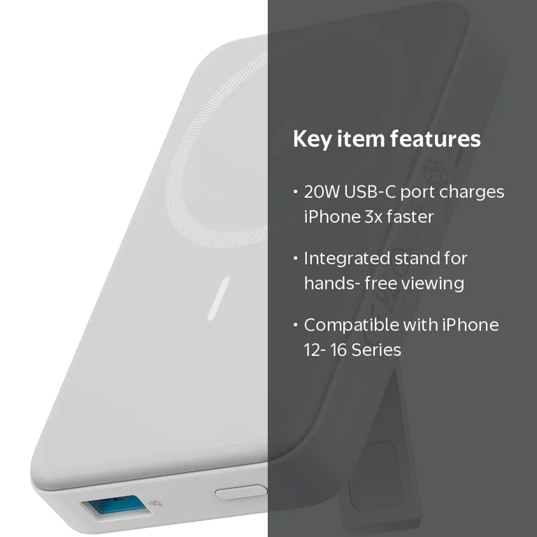 Anker, Magnetic Battery, 10,000mAh, Foldable Wireless, 20W USB-C