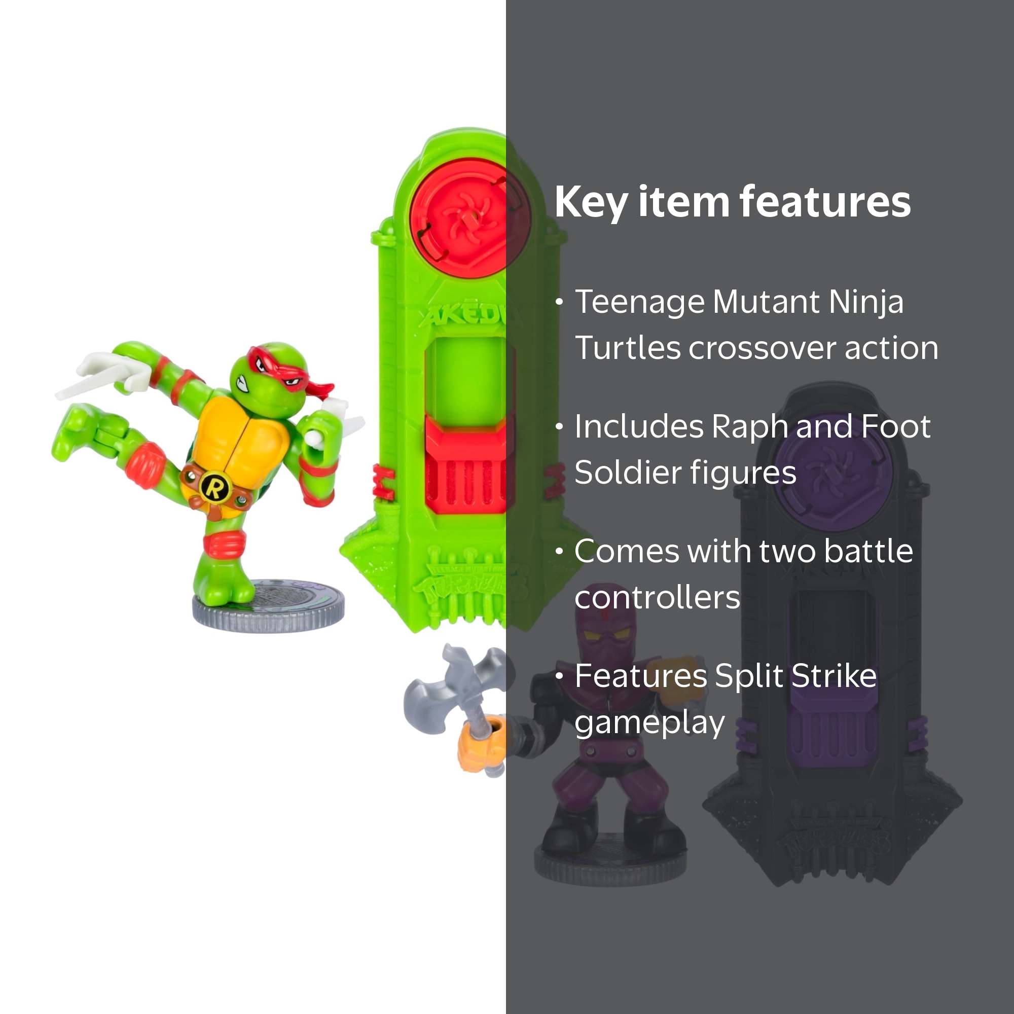 Legends of Akedo TMNT Raph vs Foot Soldier 2 Mini Figures & 2