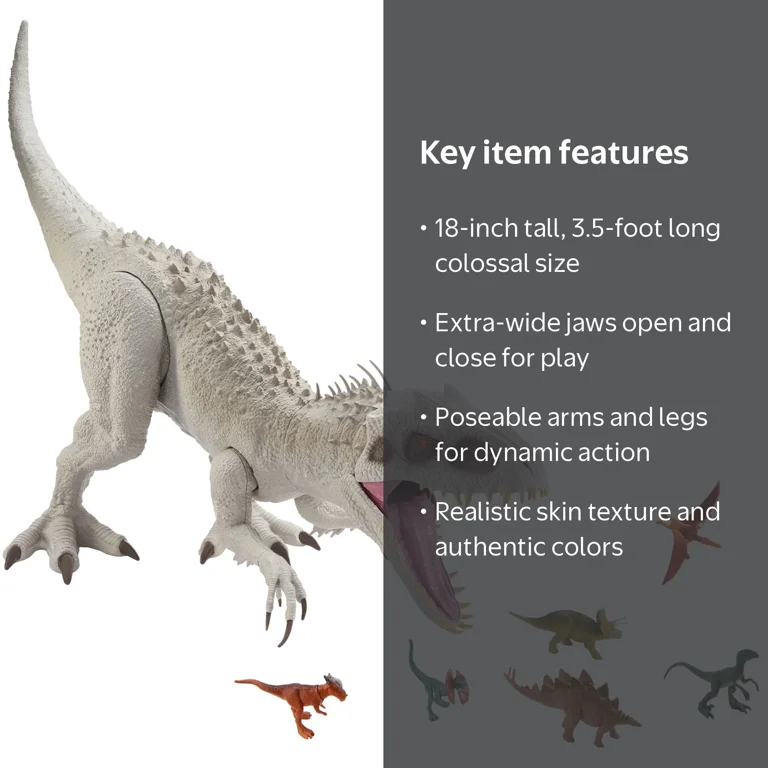 Jurassic World, Dinosaur Action Figure, Indominus Rex, 18 in tall