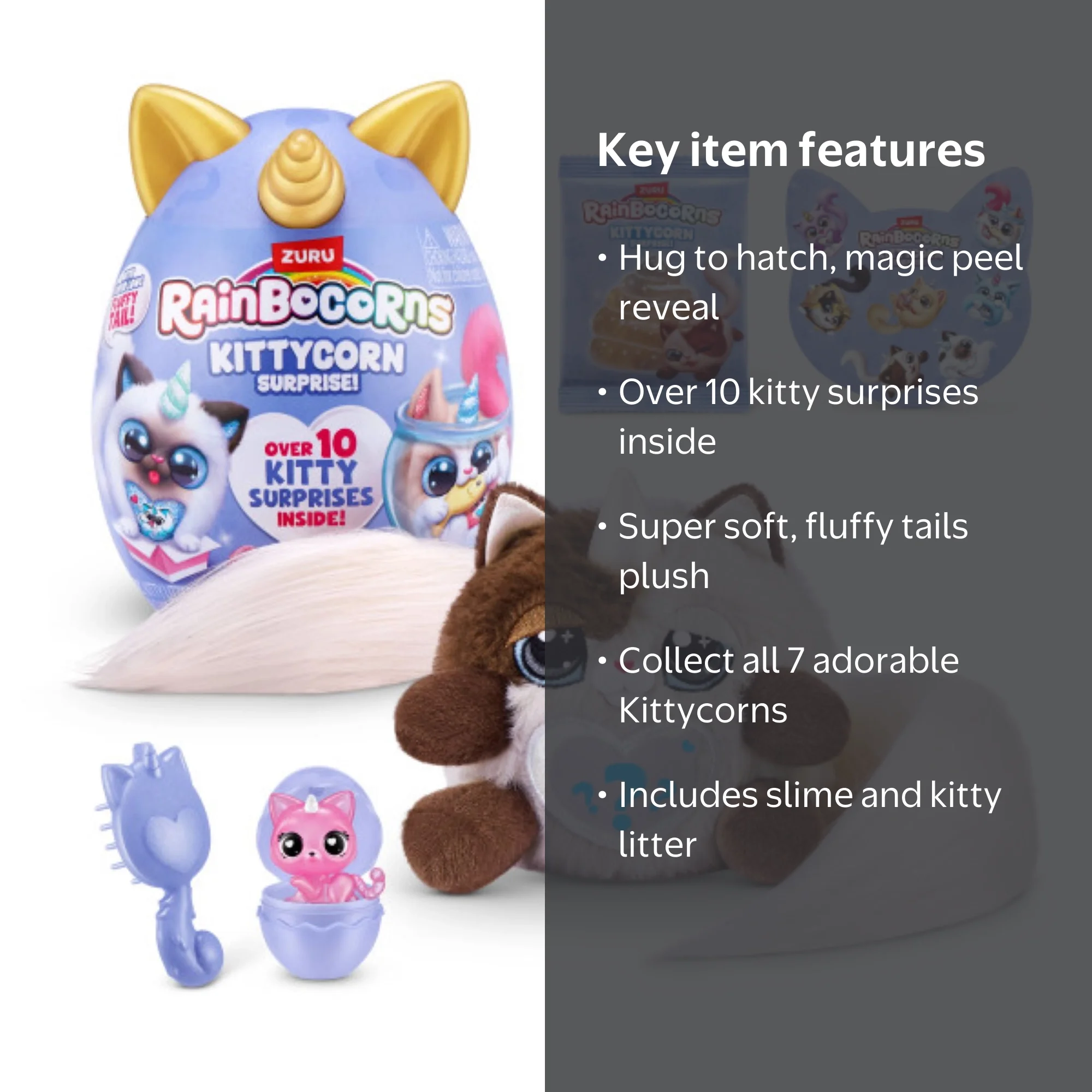 Rainbocorns Puppycorn Surprise Series 3 (Husky) de ZURU – Animal en Peluche à Collectionner – Œuf Surprise – Pack d'autocollants – Slime – Peluche Chien à partir de 3 Ans – pour