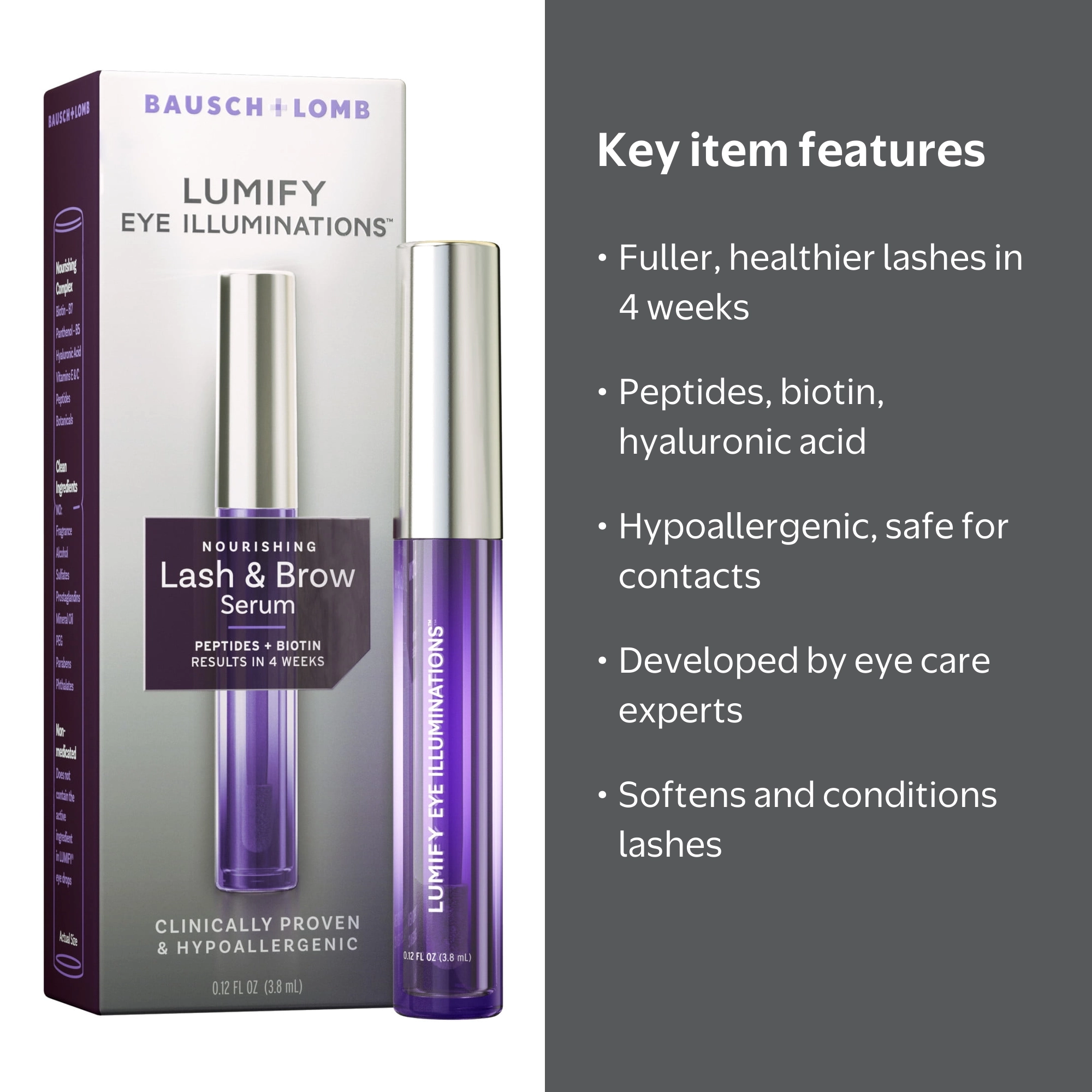 LUMIFY Eye Illuminations Lash and Brow Serum for Fuller Eyelashes