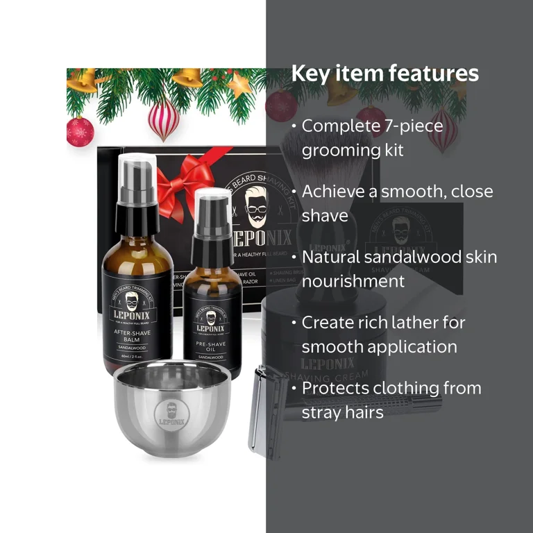 LEPONIX Shaving Kit for Men with Safety Razor, Sandalwood Cream