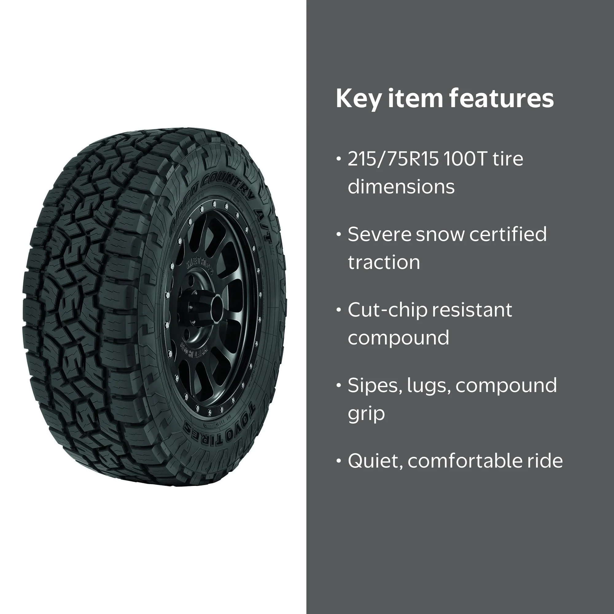 Toyo Light Truck Tire, Open Country A/T III, P215/75R15 100T