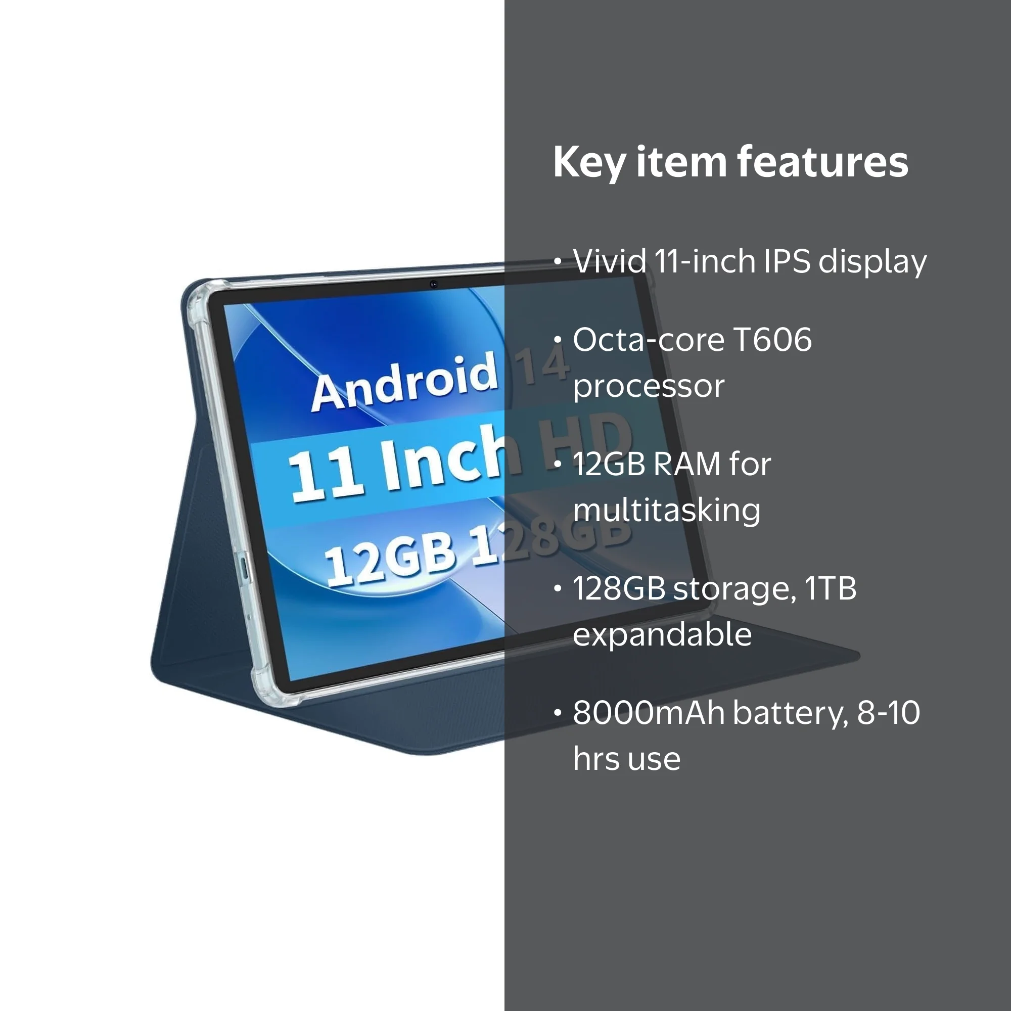 Jikocxn C5-pt-lanse 2024 11 Inch HD Tablet, 128GB, Android 14, Wi