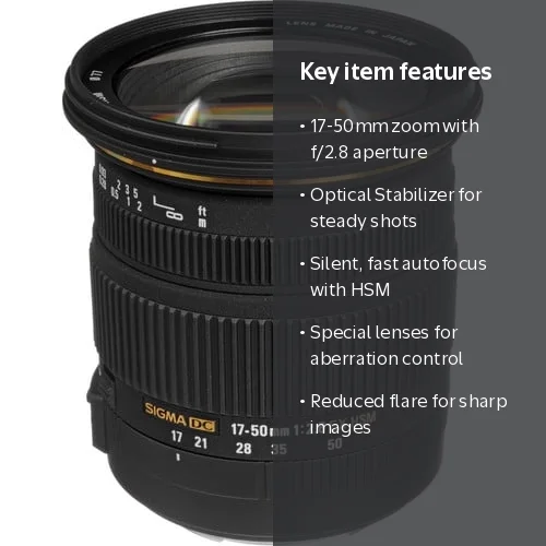 Sigma 17-50mm f/2.8 EX DC OS HSM Zoom Lens for Canon EOS Digital