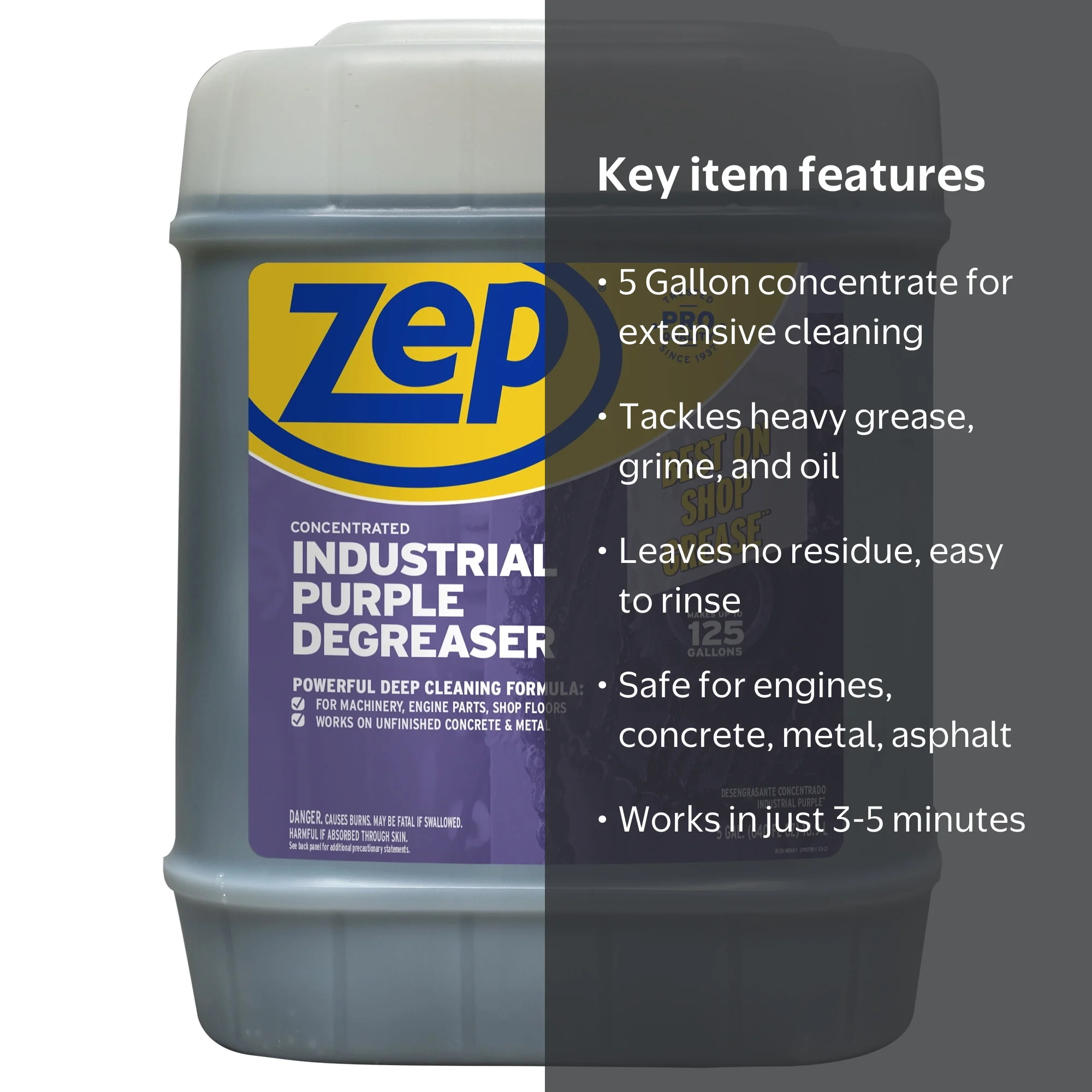 Zep Industrial Purple Cleaner and Degreaser Concentrate, 5 Gallon