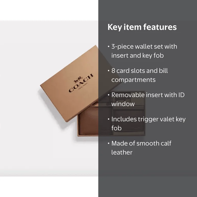 Coach 3 In 1 Boxed Wallet Gift Set - Walmart.com