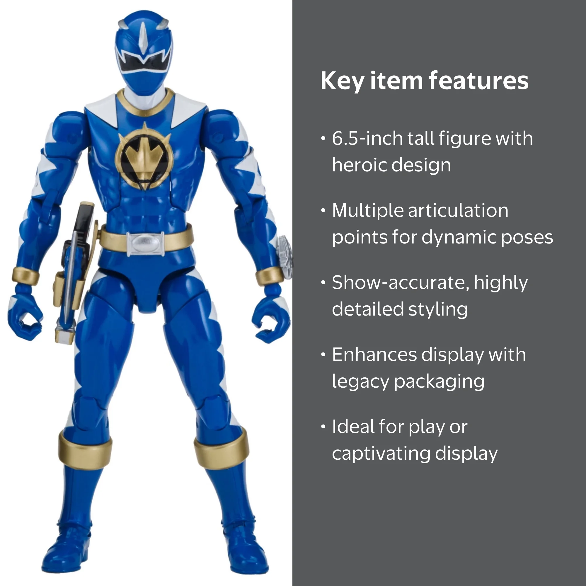 Power Rangers Legacy Collectable 6.5 inch Figure Dino Thunder Blue