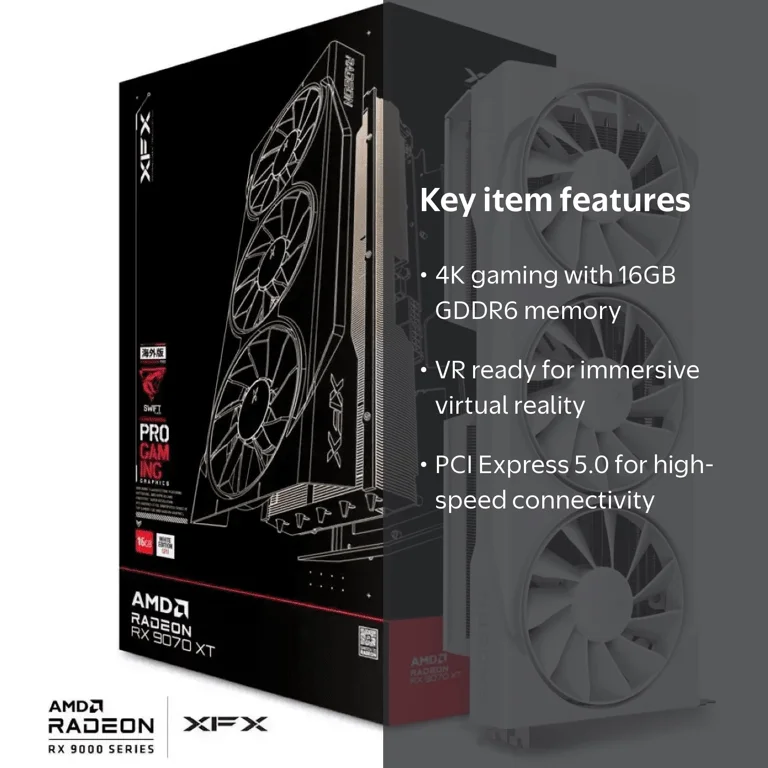 XFX Swift AMD Radeon RX 9070XT White Triple Fan Gaming Edition