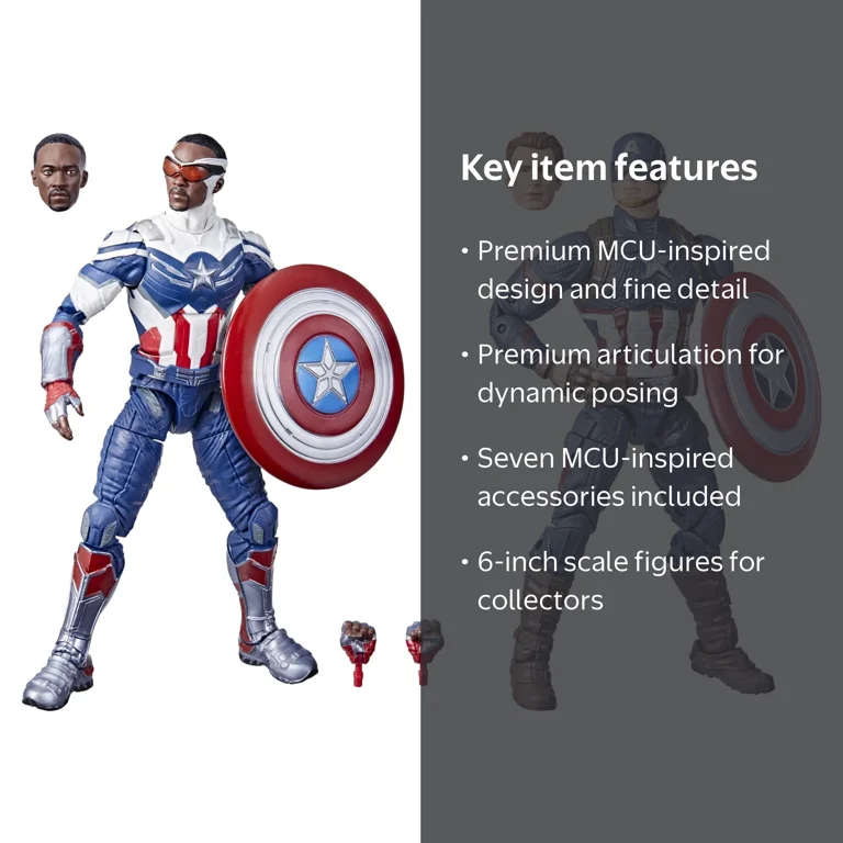 Marvel Legends Series Captain America 2-Pack, 7 Accessories