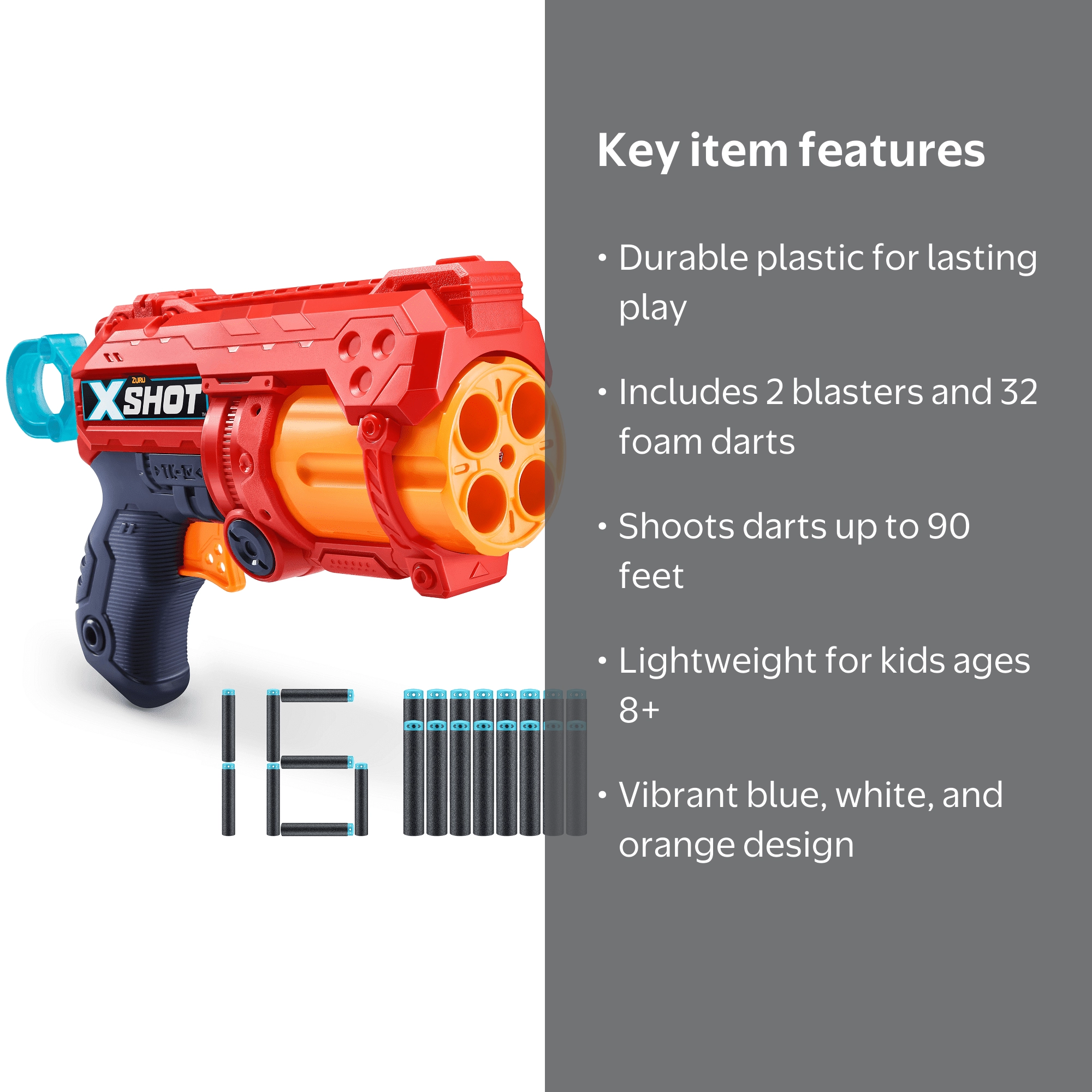 ZURU Foam Dart Blaster - X-Shot Excel Fury 4 (16 Darts) - Walmart.com