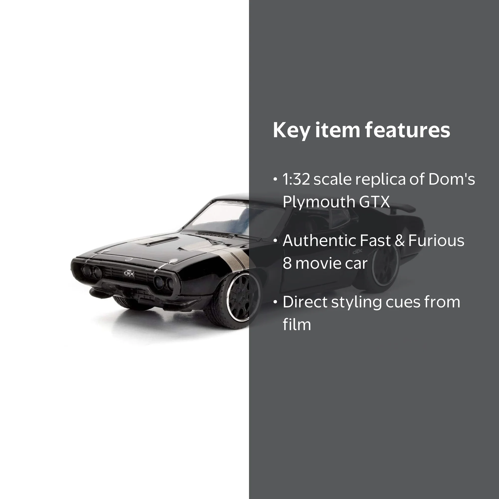 Fast & Furious 8 - 1:32 Dom's Plymouth GTX Die-Cast Car - Walmart.com