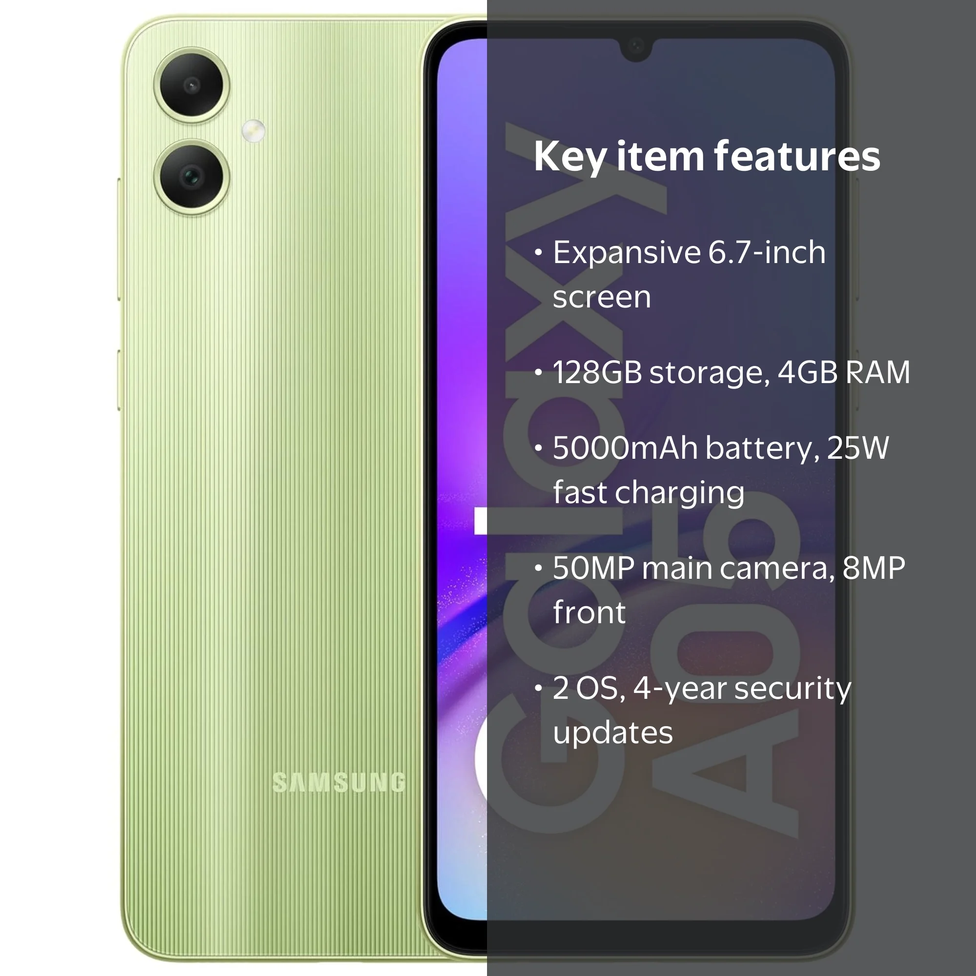 SAMSUNG - 【SIMフリー】Galaxy A05 グリーン 4G/128GB｜高性能【新品】 SAMSUNG Galaxy A05 Mobile Phone, 128GB, 4GB, 6.7