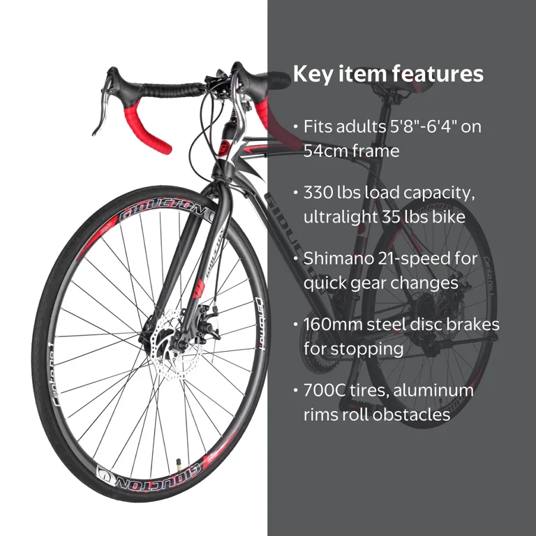 Eurobike, Road Bike, 54Cm, 700C Wheel Road Bicycle for Adult Men